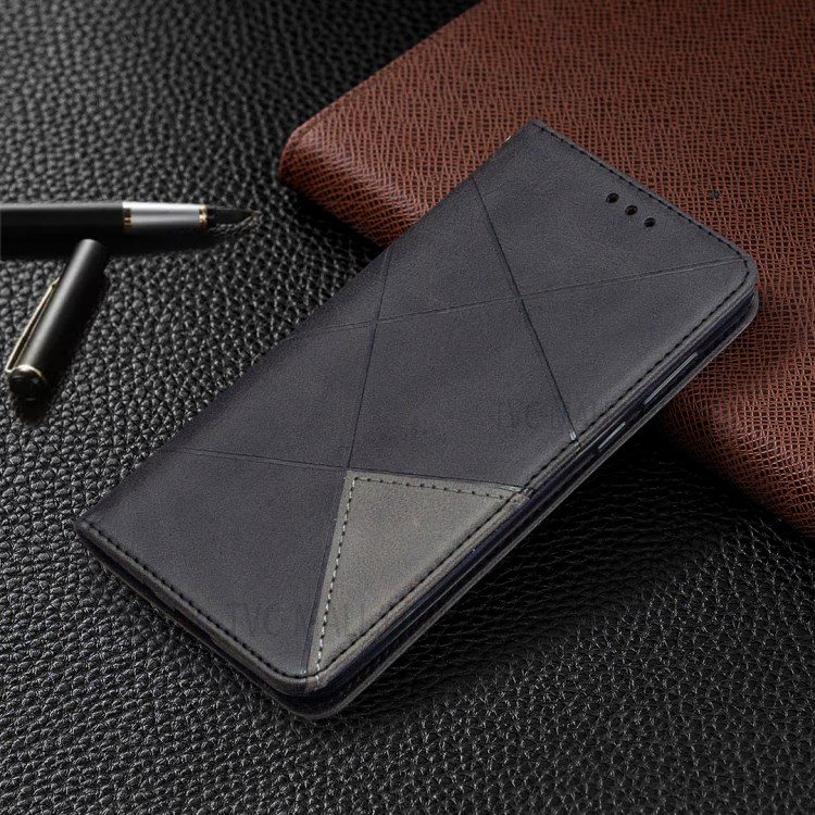 Cuir Géométrique Motif Avec Coque De Support De Carte Pour Huawei Y5P / 9S D'honneur - Noir-8