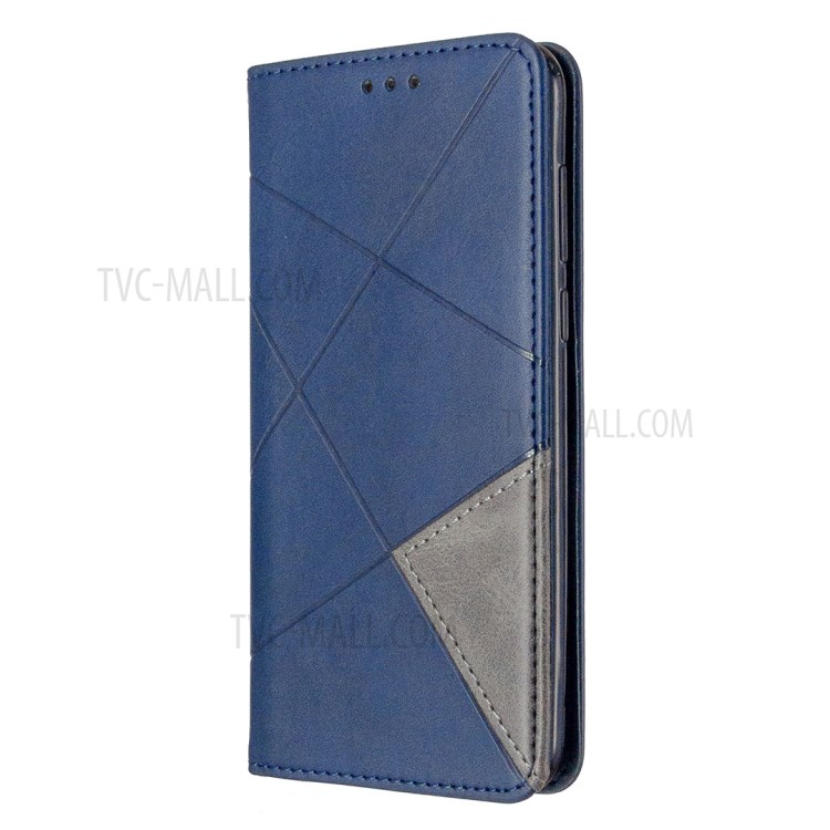 Cuir Géométrique Motif Avec Coque De Support De Carte Pour Huawei Y5P / 9S D'honneur - Bleu-2