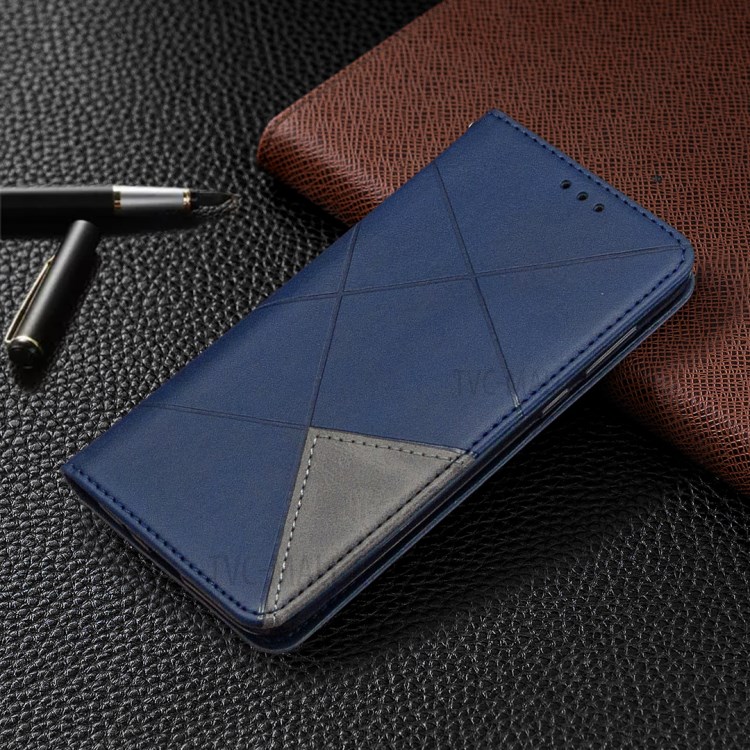 Cuir Géométrique Motif Avec Coque De Support De Carte Pour Huawei Y5P / 9S D'honneur - Bleu-8