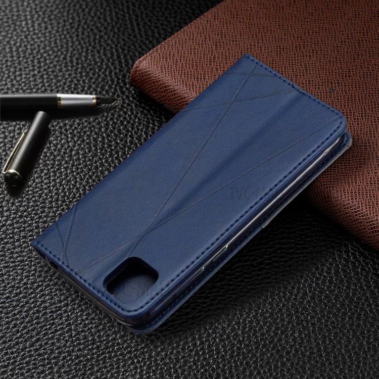 Cuir Géométrique Motif Avec Coque De Support De Carte Pour Huawei Y5P / 9S D'honneur - Bleu-9
