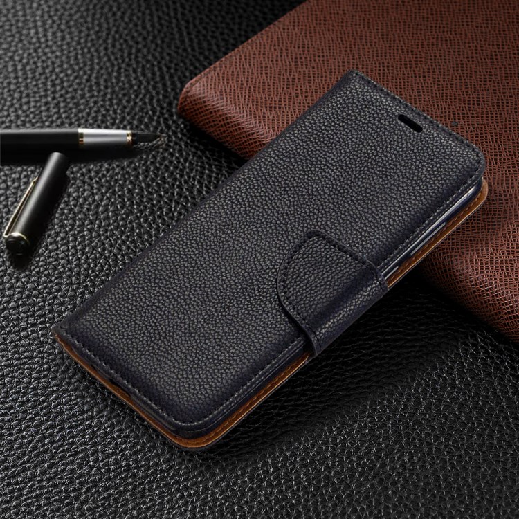 Cor Lichia Estojo De Couro Carteira Pele Pura Para Huawei Y5p 9S / Honra - Preto-7