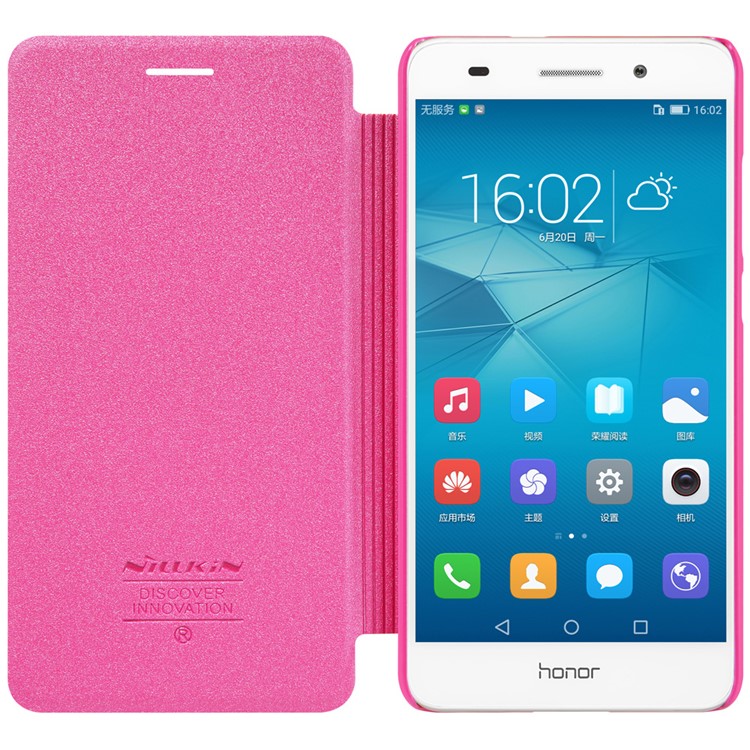 NILLKIN Sparkle Series Smart Leather Phone Case for Huawei Y6 II / Honor 5A - Rose-3