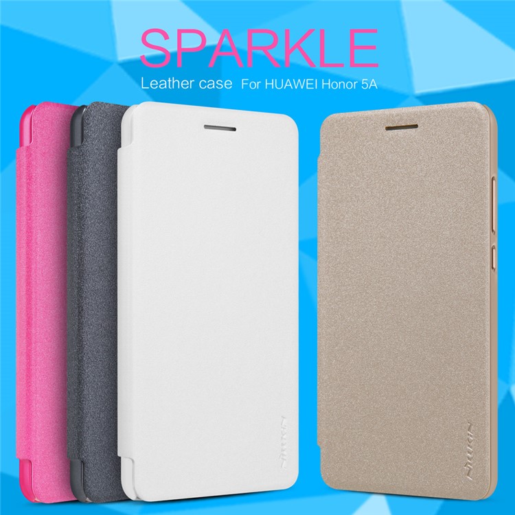 NILLKIN Sparkle Series Smart Leather Phone Case for Huawei Y6 II / Honor 5A - Rose-7