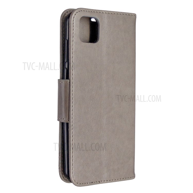 Imprint Butterfly Magnetic Leather Cover for Huawei Y5p/Honor 9S - Brown-3