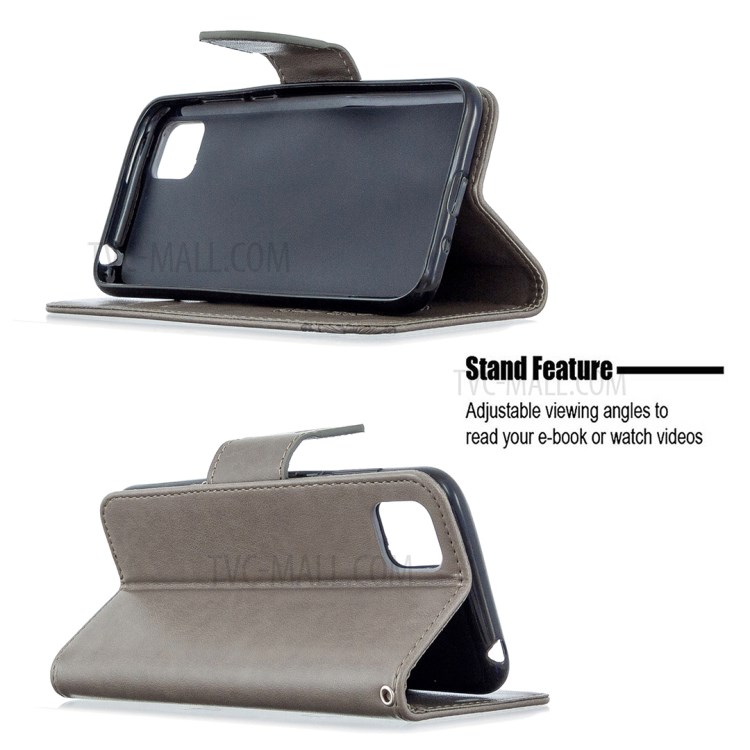 Mentions Légales Couverture En Cuir Magnétique Papillon Pour Huawei Y5P / 9S D'honneur - Gris-5