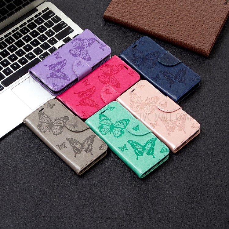 Imprint Butterfly Magnetic Leather Cover for Huawei Y5p/Honor 9S - Brown-9