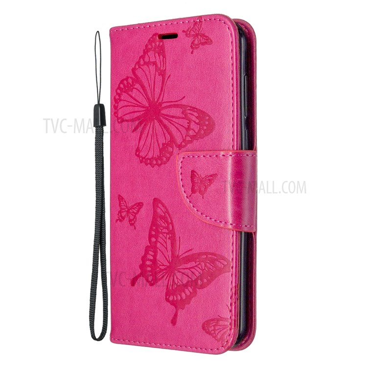 Mentions Légales Couverture En Cuir Magnétique Papillon Pour Huawei Y5P / 9S D'honneur - Rose-2