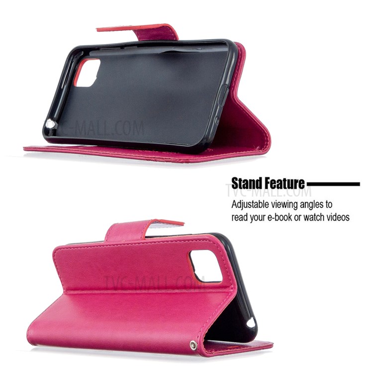 Mentions Légales Couverture En Cuir Magnétique Papillon Pour Huawei Y5P / 9S D'honneur - Rose-5