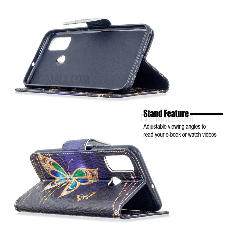 Pattern Printing Wallet Leather Stand Case for Huawei P smart 2020 - Vivid Butterfly-5