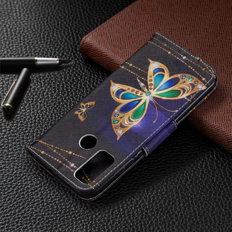 Pattern Printing Wallet Leather Stand Case for Huawei P smart 2020 - Vivid Butterfly-8