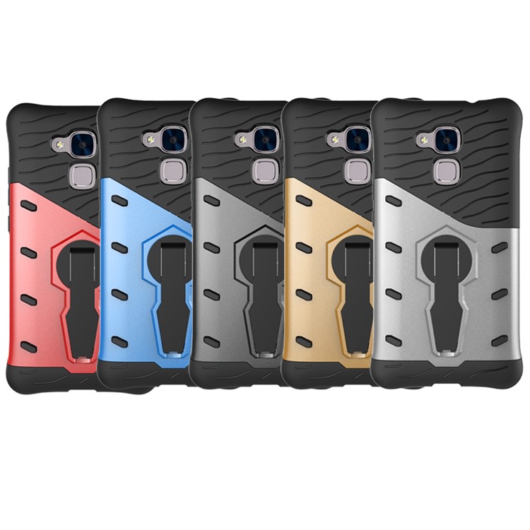 Armor PC + TPU Kickstand Hybrid Case for Huawei Honor 5c / GT3 - Silver-4