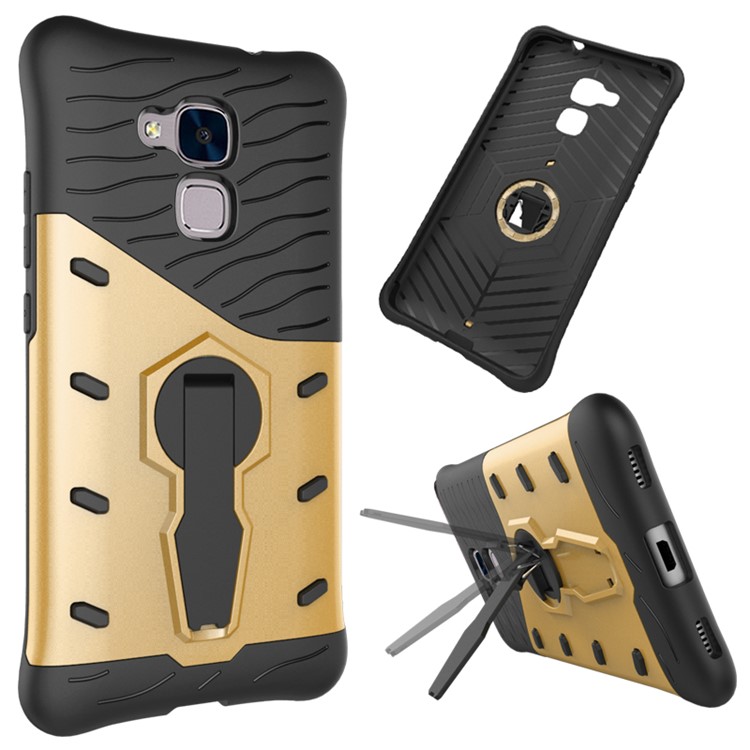 Armor PC + TPU 2-in-1 Combo Case with Kickstand for Huawei Honor 5c / GT3 - Gold-1