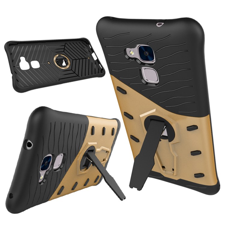 Armor PC + TPU 2-in-1 Combo Case with Kickstand for Huawei Honor 5c / GT3 - Gold-3