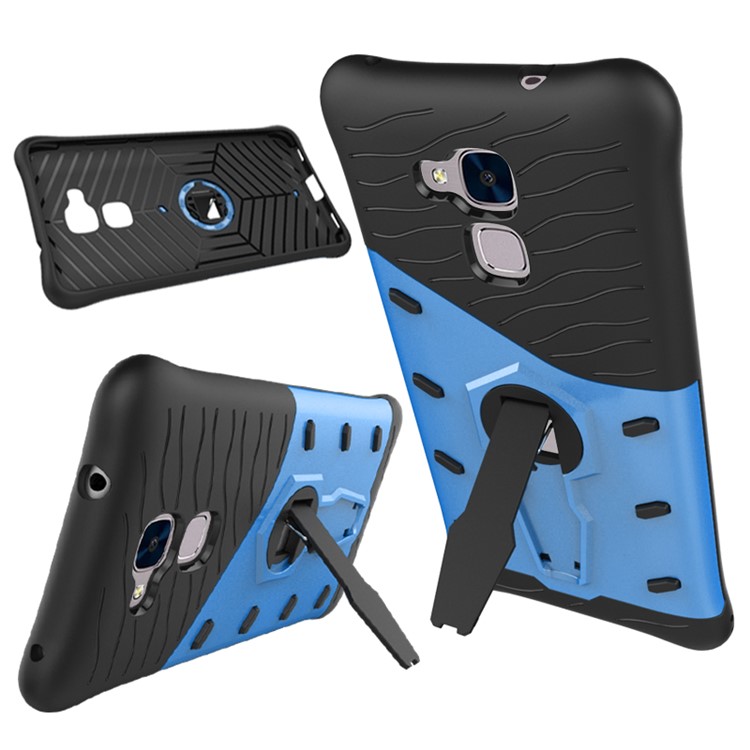 Armor PC + TPU Kickstand Hybrid Phone Case for Huawei Honor 5c / GT3 - Blue-14