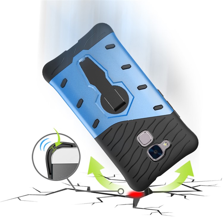 Armor PC + TPU Kickstand Hybrid Phone Case for Huawei Honor 5c / GT3 - Blue-17