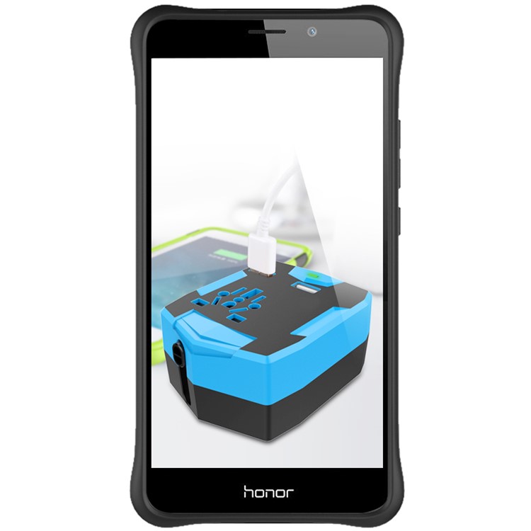 Armor PC + TPU Kickstand Hybrid Phone Case for Huawei Honor 5c / GT3 - Blue-2