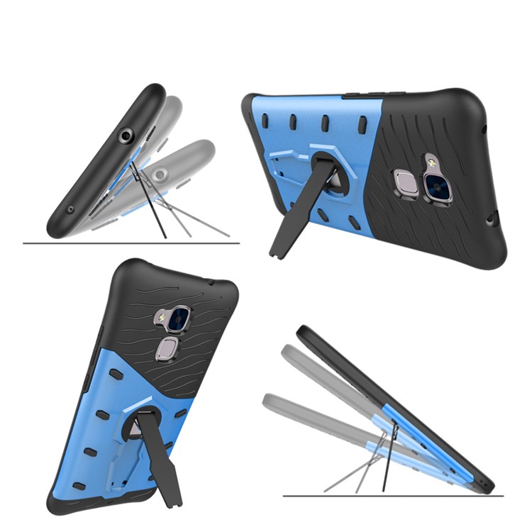 Armor PC + TPU Kickstand Hybrid Phone Case for Huawei Honor 5c / GT3 - Blue-20
