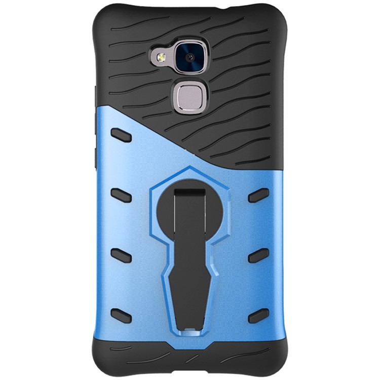 Armor PC + TPU Kickstand Hybrid Phone Case for Huawei Honor 5c / GT3 - Blue-4