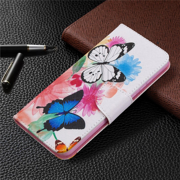 Pattern Printing Magnetic Leather Stand Case for Honor 9A - Vivid Butterflies-7