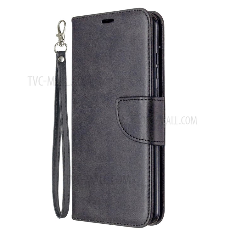 PU Leather Unique Wallet Cover with Strap for Honor 9A - Black-2