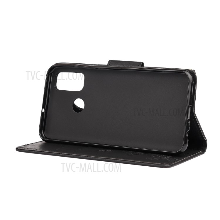 Flor Borboleta Caso Couro Carteira Cunho Para Huawei P Inteligente 2020 - Preto-5