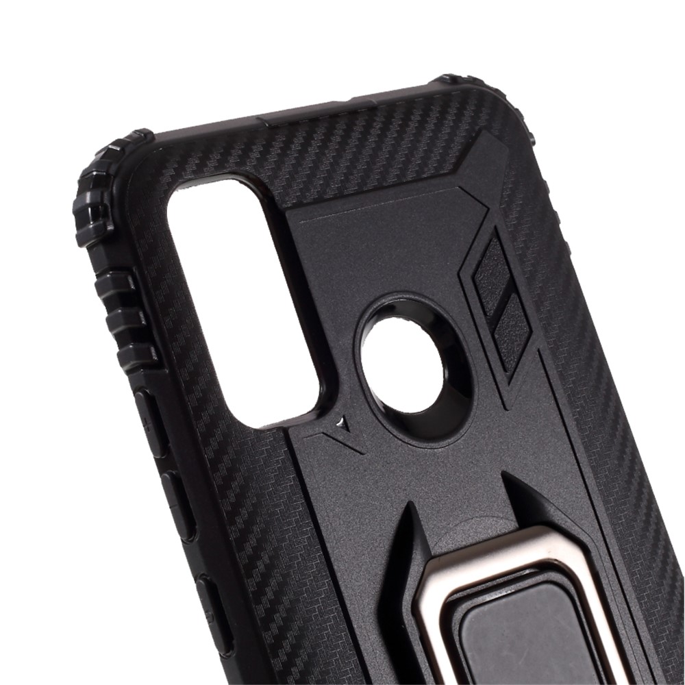 Finger Ring TPU Phone Case for Huawei P smart 2020 - Black-4