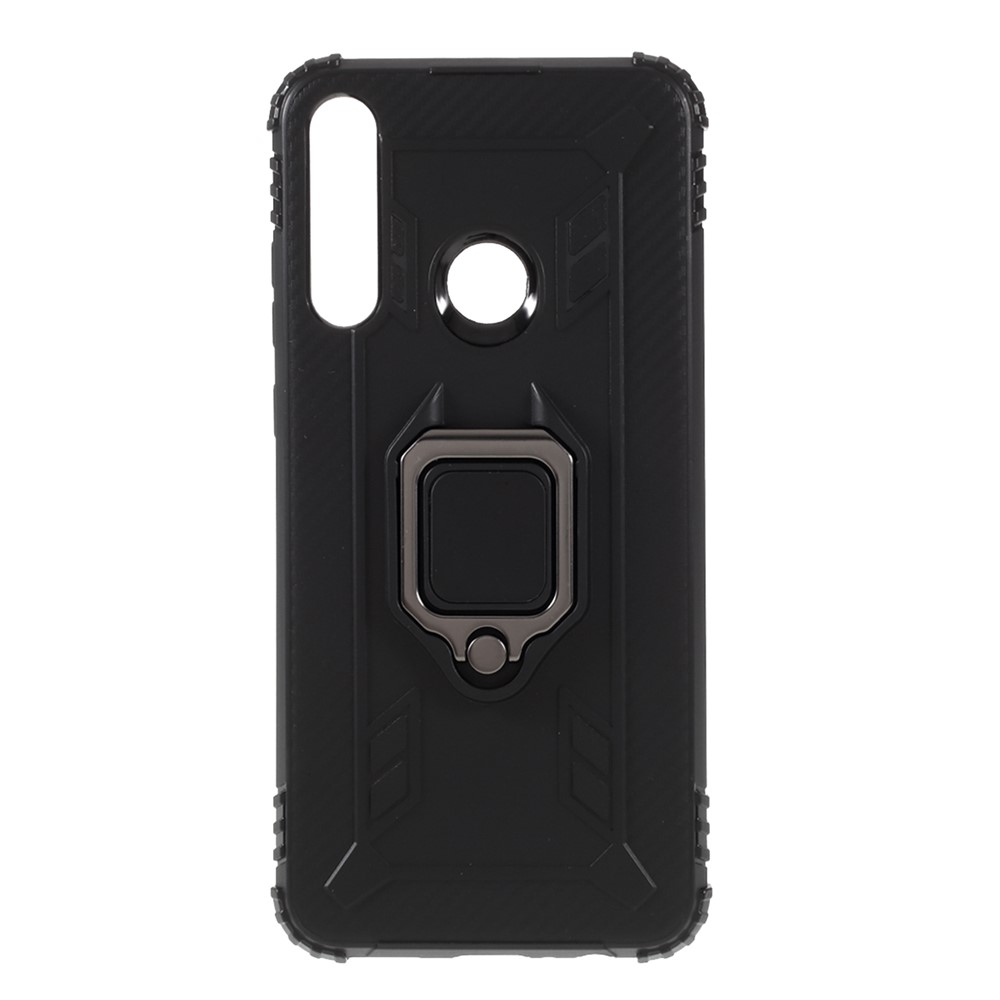 Bague Cas TPU De Téléphone Feuille Magnétique Pour Huawei Y6p - Noir-1