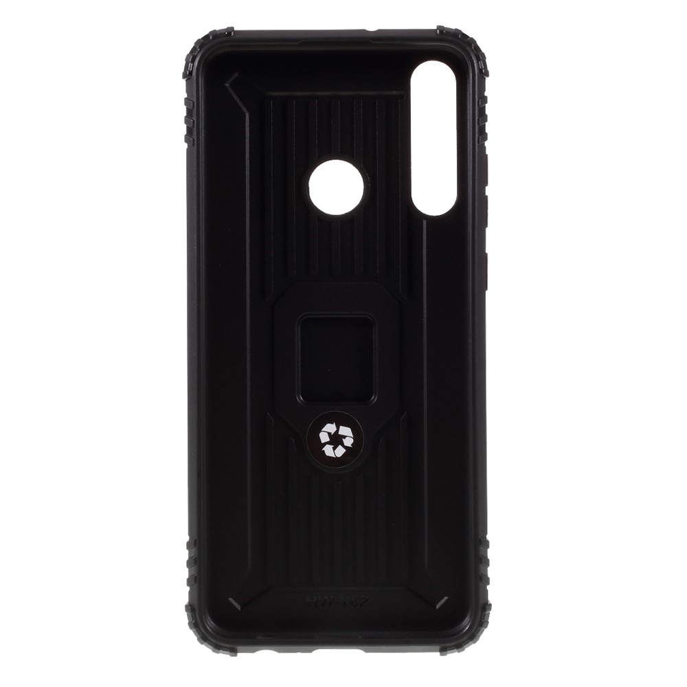 Capa de Telefone TPU Anel de Dedo Com Folha Magnética Para Huawei Y6p - Preto