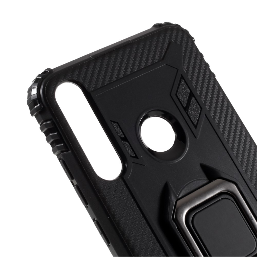 Ring Finger TPU Case de Teléfono Con Hoja Magnética Para Huawei Y6p - Negro-4