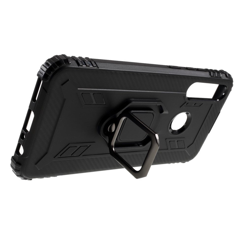 Ring Finger TPU Case de Teléfono Con Hoja Magnética Para Huawei Y6p - Negro-6