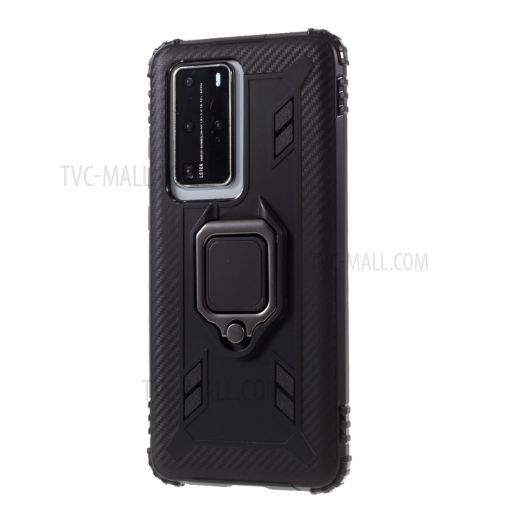 Bague De Cas TPU Téléphone Pour Huawei P40 Pro + / P40 + - Noir-2