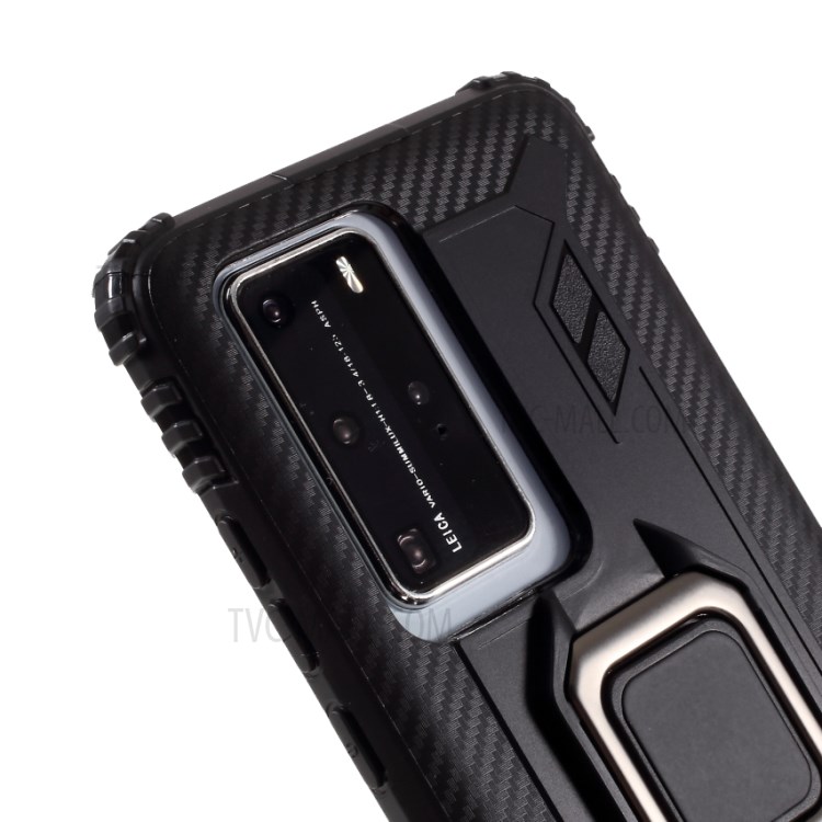 Bague De Cas TPU Téléphone Pour Huawei P40 Pro + / P40 + - Noir-4