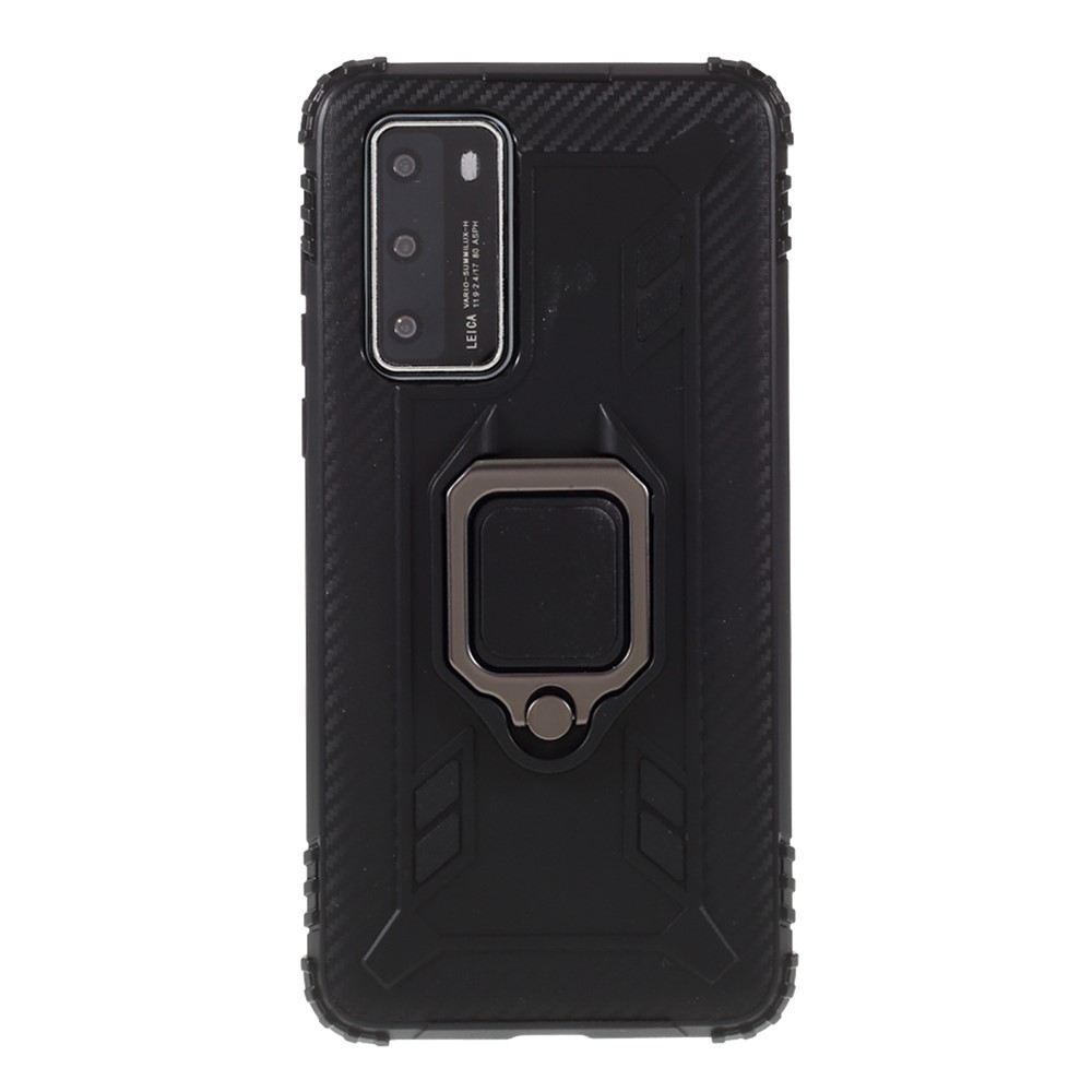 Case de Teléfono TPU de Kickstand TPU Para Huawei P40 - Negro