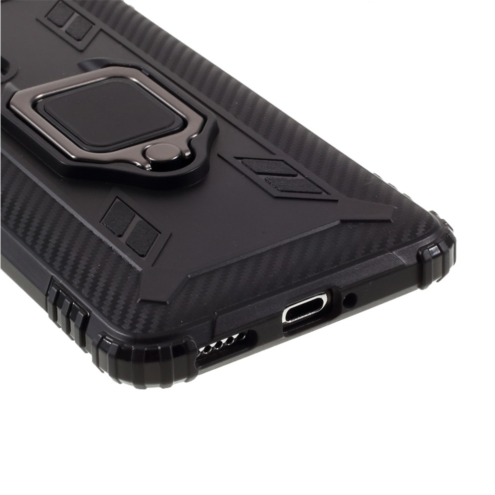 Ringue de Doigt Kickstand TPU Téléphone Case Pour Huawei P40 - le Noir