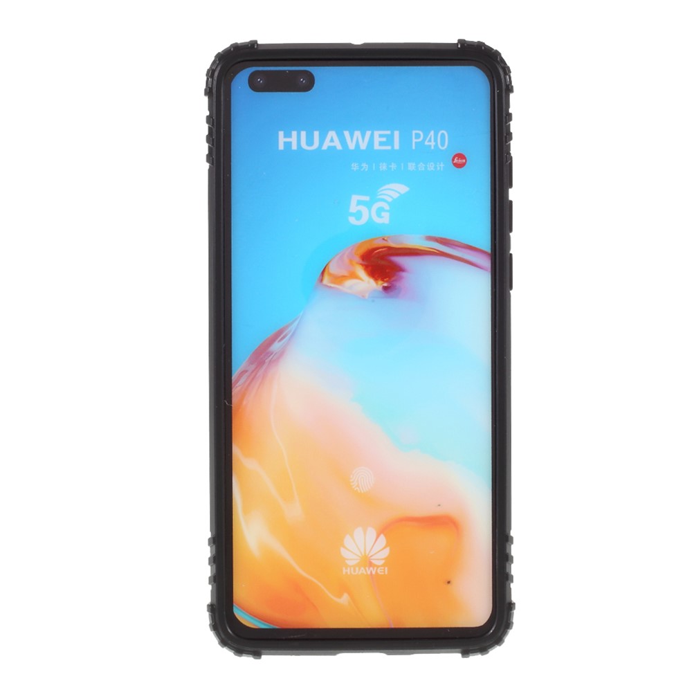 Fingerring Kickstand TPU -telefonfall Für Huawei P40 - Schwarz-8