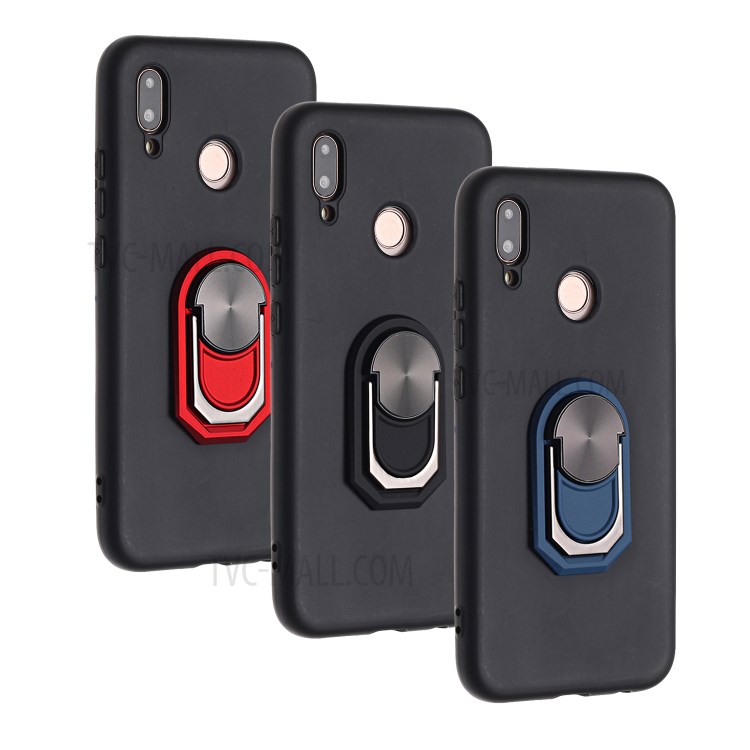 Macio Tampa Da Caixa Do Telefone De Silicone Com Estribo Lateral Para Lite Huawei P20 (2018) / Nova 3e - Preto-7