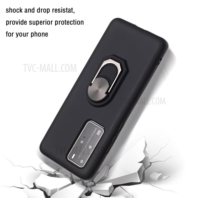 Armadura Dedo Série Anel De Silicone Tampa Da Caixa De Telefone Para Pro P40 Huawei - Preto-3