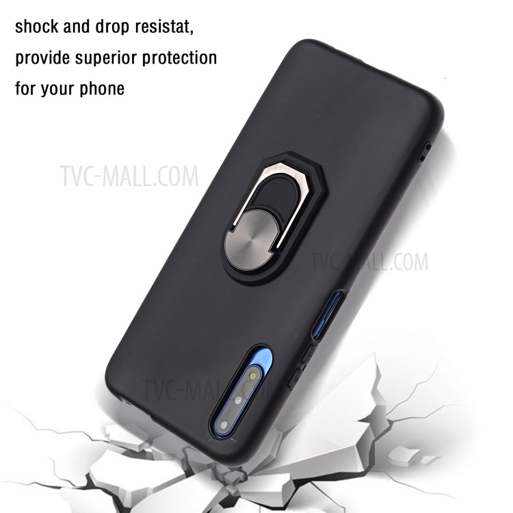 Kickstand Silicone Phone Shell Protective Case (Built-in Metal Sheet) for Huawei Honor 9X Pro/9X (For China)/Y9s - Black-3