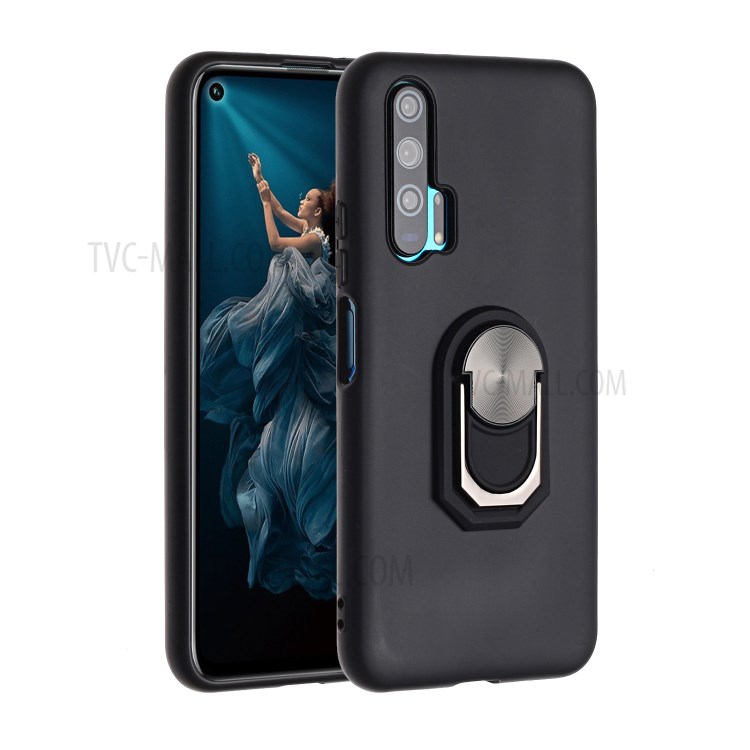 Preto Série Armadura Kickstand Silicone Tampa Da Caixa De Telefone Para Honra Huawei 20 Pro - Preto-1