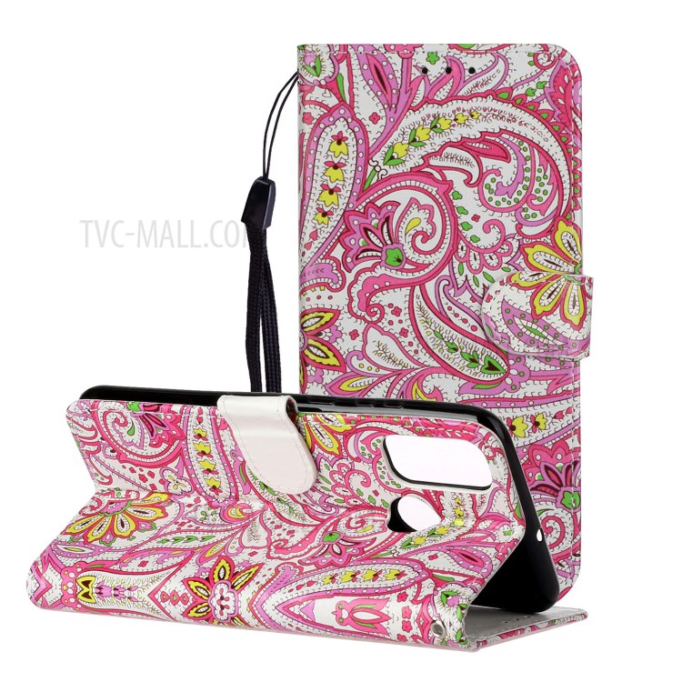 Em Relevo Caixa Do Telefone De Couro Carteira Padronizada Para Huawei P SMART 2020 - Flor Paisley-2
