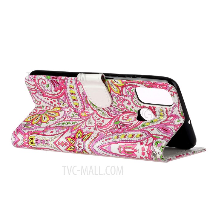Em Relevo Caixa Do Telefone De Couro Carteira Padronizada Para Huawei P SMART 2020 - Flor Paisley-5
