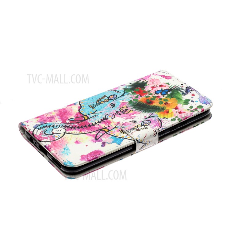 En Relief Cas De Téléphone En Cuir Porte-monnaie À Motifs Pour P Smart 2020 Huawei - L'éléphant-6