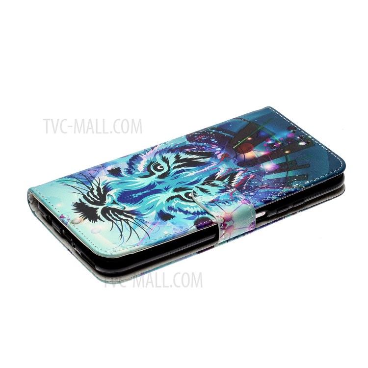 Caja De La Carpeta De Piel Cubierta De La Impresión Del Patrón En Relieve Para Huawei P40 Lite 4g / Nova 6 Se / Nova 7i - Cara Del Tigre-6