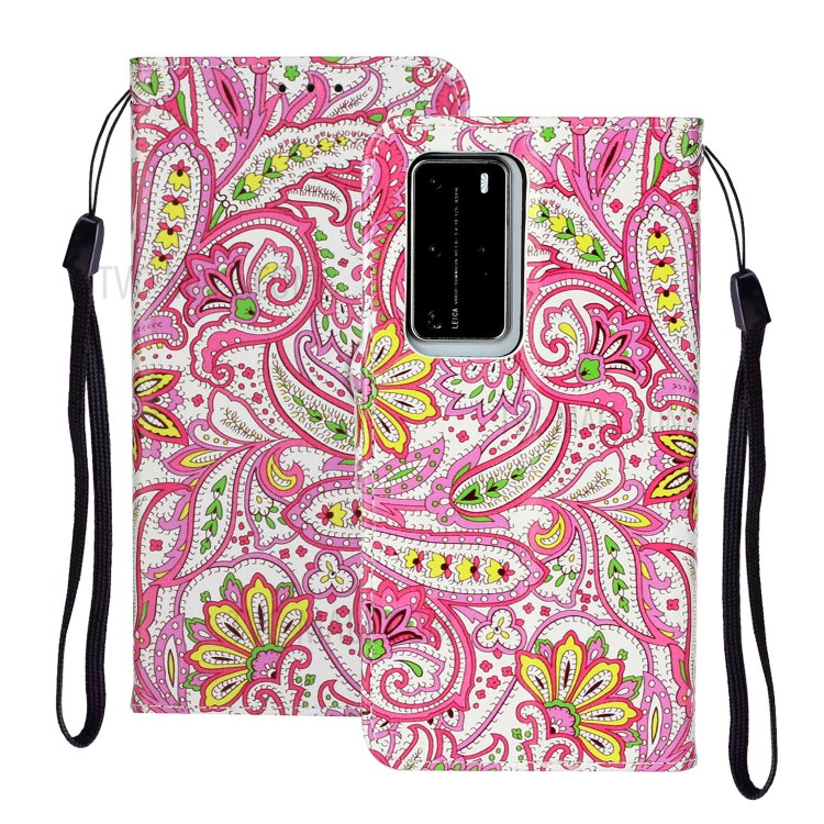 En Relieve Modeló El Caso De Cuero Para Celular Cartera De Pro P40 Huawei - Flor De Paisley-1
