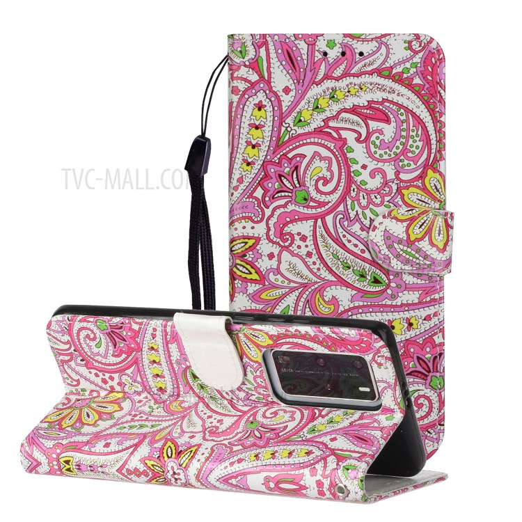 En Relieve Modeló El Caso De Cuero Para Celular Cartera De Pro P40 Huawei - Flor De Paisley-2