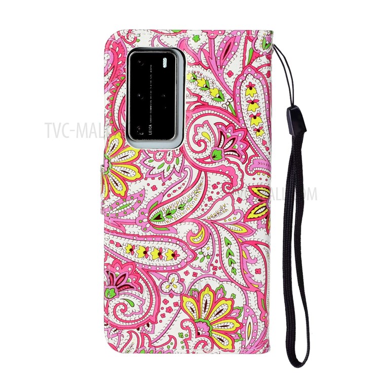 En Relieve Modeló El Caso De Cuero Para Celular Cartera De Pro P40 Huawei - Flor De Paisley-4