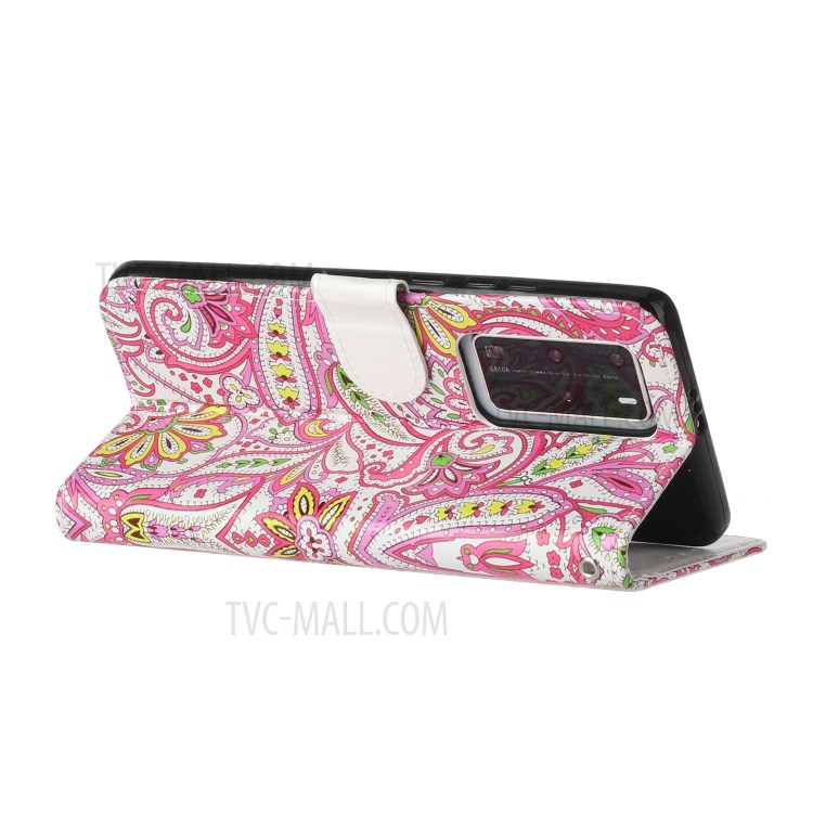 En Relieve Modeló El Caso De Cuero Para Celular Cartera De Pro P40 Huawei - Flor De Paisley-5