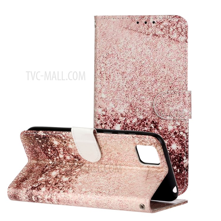 Pattern Printing Shell Leather Wallet Cell Phone Cover for Huawei Y5p - Gold-2