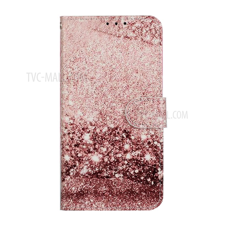 Pattern Printing Shell Leather Wallet Cell Phone Cover for Huawei Y5p - Gold-3
