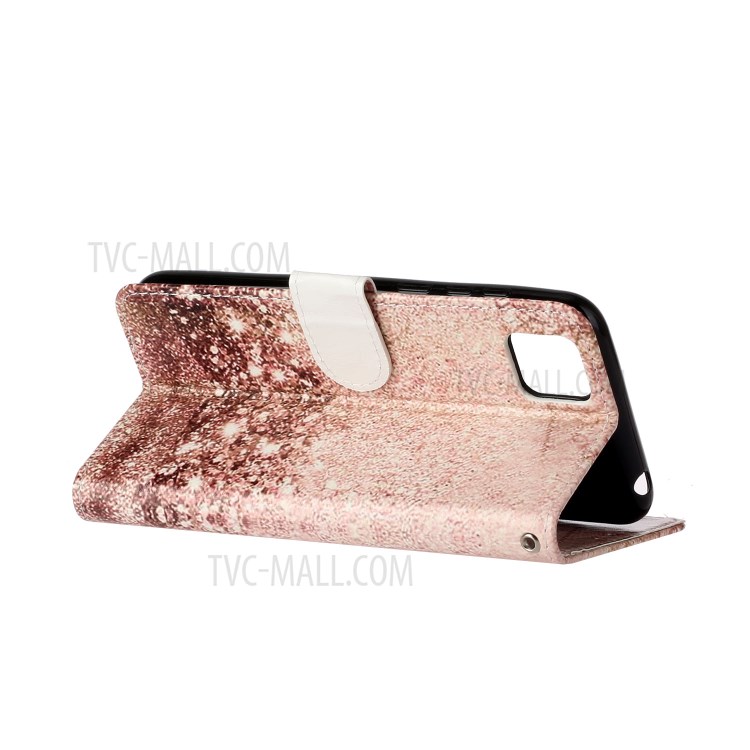 Pattern Printing Shell Leather Wallet Cell Phone Cover for Huawei Y5p - Gold-5